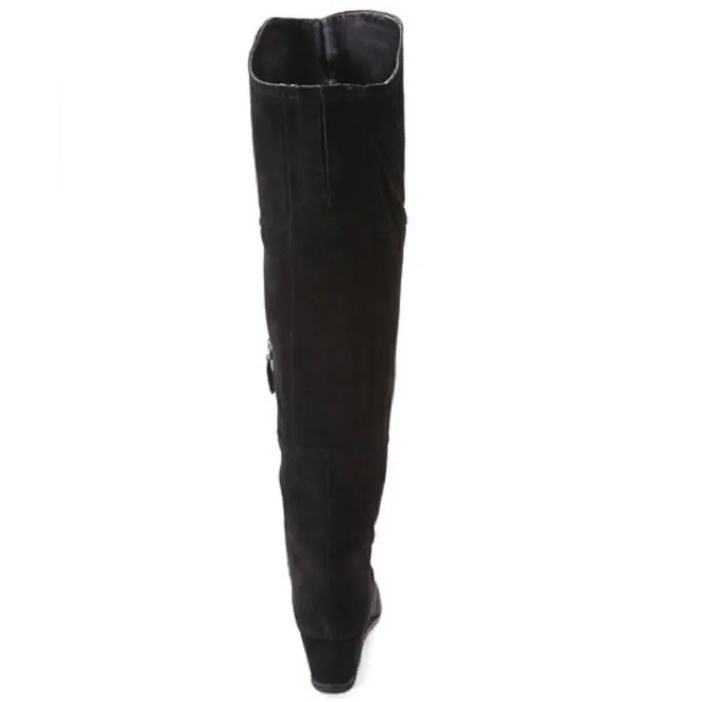 FRANCO Sarto abela- grayish-Black suede over-the-knee boots
